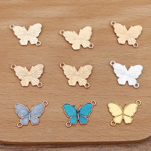 1.4Cm * 2Cm Twee Gaten Kleurrijke Emaille Vlinder Hanger Ornamenten Zinklegering Vlinder Connecter Bedels Voor Diy Ketting Armband - Product Image 3