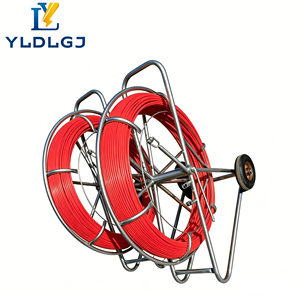 YILI Varilla de Fibra de Vidrio Reforzada de 8mm y 100m Antienredos para Tuberías, Serpiente de Conducción Azul de Alta Resistencia <span class=keywords><strong>con</strong></span> Ruedas para Obra - Product Image 2