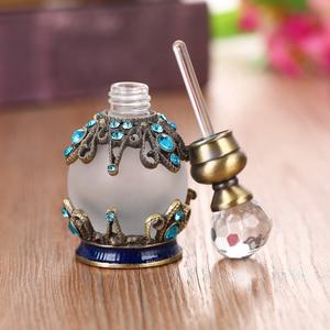 Flacon de parfum en verre vide de 15 ml, en alliage métallique, breveté, pour bijoux, huile essentielle, attar, style européen et moyen-oriental # 81111S - Product Image 2