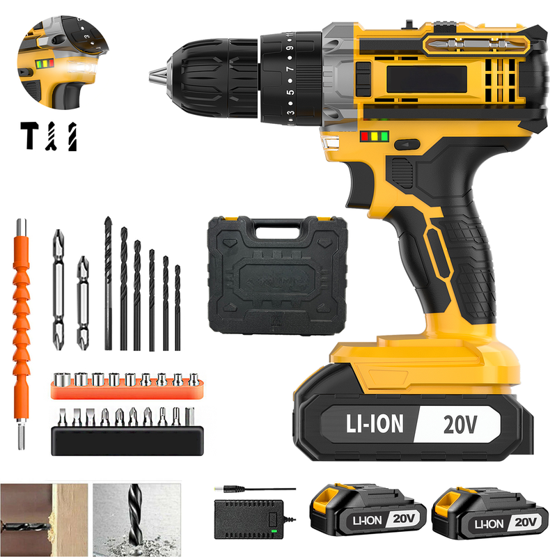 20V Rechargeable Cordless Drill Tool Kit