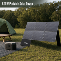 Prêt pour le camping et la pêche : Station d'alimentation portable 1800W 1024Wh + ensembles de panneaux solaires 600W, kit générateur solaire rechargeable à charge rapide