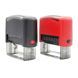 Sello de Espuma Autoentintable de Plástico Rojo y Negro de 48*18mm, Sello de Plástico <span class=keywords><strong>para</strong></span> Oficina, Sello Autoentintable en Blanco - Product Image 1