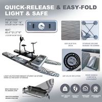 Bateau à moteur plat à cadre en aluminium pour une personne avec plateforme flottante avant, idéal pour la navigation fluviale, portable, de Chine, Lumark