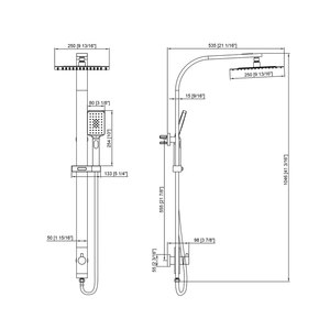 Ensemble <span class=keywords><strong>de</strong></span> <span class=keywords><strong>douche</strong></span> thermostatique en laiton noir avec <span class=keywords><strong>barre</strong></span> coulissante à jet <span class=keywords><strong>de</strong></span> pluie et poignée unique, design contemporain pour salle <span class=keywords><strong>de</strong></span> bain d'hôtel - Product Image 5