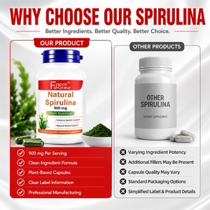Fabricante de Suplementos Nutracéuticos de Espirulina 900 mg para Apoyo Inmunológico y Nutrición Vegetal 120 Cápsulas de Espirulina - Product Image 4