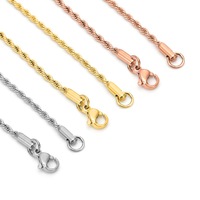 Meilleures ventes transfrontalières : Chaîne torsadée en acier inoxydable plaqué sous vide, collier ras du cou INS, maillon vierge pour bijoux faits main DIY