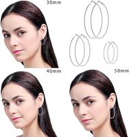 2024 ODM femmes boucles d'oreilles créoles ensemble acier inoxydable plaqué or et argent 40mm taille hypoallergénique cuivre boucle boucles d'oreilles pour la fête