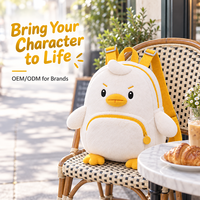 Sac à dos en peluche personnalisé en forme d'oiseau, design unique et original, pour enfants, service OEM/ODM, certifié EN71/ASTM, sac à dos jouet en peluche