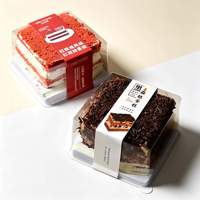 Wegwerp PET plastic transparante rechthoekige verpakking voor mousse, desserts, snacks, salade, hamburger en andere voedingsmiddelen