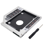 Adaptateur pour disque dur SSD SATA3, 9.5mm, en aluminium, cd/dvd-rom, avec baie optique, deuxième plateau HDD pour ordinateur portable