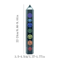 Vente en gros de baguettes de cristal 7 chakras, obsidienne naturelle polie, pointe hexagonale pour la tendance mode et l'énergie de guérison