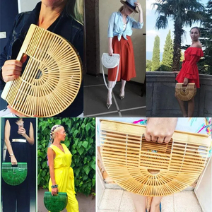 Bamboo Travel Tote Bag Handmade Woven Straw Beach Handbag Summer Tote Eco Friendly OEM Supplier Vietnam Factory - Product Image 2