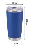 Vente en gros de tasses à café isothermes en acier inoxydable à double paroi avec revêtement en poudre, 20 oz et 30 oz, gobelets pour voiture avec couvercle coulissant