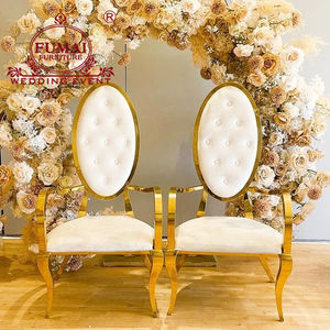 Chaises royales de mariage de cadre d'acier inoxydable d'or de conception royale - Product Image 6