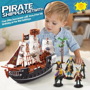 Tùy Chỉnh Cướp Biển Hành Động Con Số Chơi Thiết Lập Với Thuyền Và Cây Giả Vờ Chơi Giáo Dục Học Tập Đồ Chơi Cho Trẻ Em Món Quà Bức Tượng Nhỏ - Product Image 2