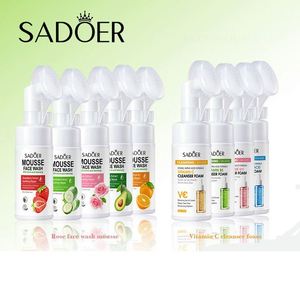 SADOER Mousse <span class=keywords><strong>Nettoyante</strong></span> Bio Naturelle à l'Aloe Vera avec <span class=keywords><strong>Brosse</strong></span> pour les Pores, Hydratante, Soin de la Peau, Contrôle du Sébum, Nettoyant <span class=keywords><strong>Visage</strong></span> Moussant - Product Image 1