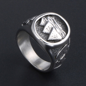 <b>Titanium</b> Steel <b>Ring</b> Men's Geometric Mountain Design Punk Party Jewelry SA998 - Product Image 2
