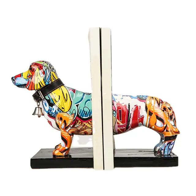 Creativo scaffale bassotto dog design book ends divertente book organizer moderna casa decorativo desktop di artigianato <span class=keywords><strong>reggilibri</strong></span>
