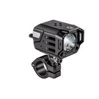 Projecteur LED Moto KWG-K12 9000 Lumens, Feux de Croisement/Route, Bicolore Ambre/Blanc, Mode Respiration, Alliage d'Aluminium 6061, Style Cyberpunk