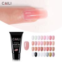 CAILI personnalisé professionnel ongles salon 30ml laiteux acrylique Gel d'extension non collant facile à tremper gel constructeur en gros OEM/ODM