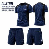 Ensemble de t-shirt et short de sport OEM, 100% polyester, respirant, évacuant l'humidité, vêtements de fitness pour l'entraînement