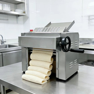 Macchina Elettrica Commerciale per Stendere la Pasta |   Rullo per Pasta in Acciaio Inossidabile per <span class=keywords><strong>Pizza</strong></span> e Croissant |   Spessore Regolabile da 1-4mm - Product Image 3