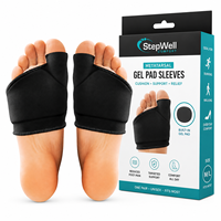 Coussinets métatarsiens orthopédiques en nylon pour femmes et hommes - Soulagement de la douleur au pied, séparateur d'orteils pour le neuroma de Morton, noir