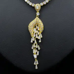 Daihe Set-3533 Yellow Zirconium 18K Gold-plated Non-fading Customized Luxury Necklace Jewelry Saudi Arabia India Wedding Set