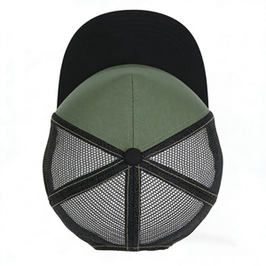 Gorra Trucker Casual de 5 Paneles Verde/Negra, Estilo Hip Hop, Ligera, Transpirable, con Malla en la Parte Trasera, Ajustable con Cierre a Presión, para Deportes al Aire Libre y Ciclismo - Product Image 4
