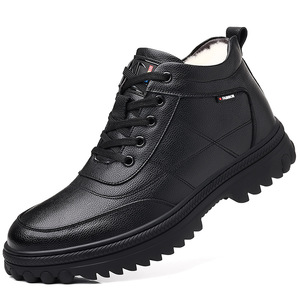 Botas de Nieve para Hombre, de Cuero Genuino, Forradas de Piel, Antideslizantes, con Punta Redonda, Suela de Goma, Entresuela de EVA, Cálidas, de Algodón - Product Image 5