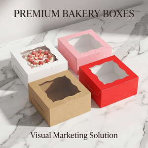 Caja de Papel para Pastel con Ventana, Cajas para Pastelería, Galletas, Mini Contenedor para Tartas, Postres, Fresas, Chocolates, Cupcakes - Product Image 3
