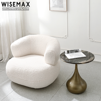 WISEMAX FURNITURE Mobilier de salon de décoration de luxe chaise d'appoint en fausse laine blanche chaise longue de loisirs occasionnelle en fourrure de mouton