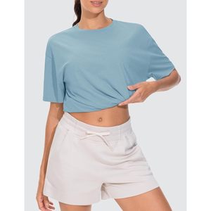 Camiseta Oversize para Mujer, Verano, Casual, Manga Corta, Cuello Redondo, Corte Holgado, Transpirable, 100% Algodón Jersey, Color Azul Tinta - Product Image 5