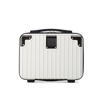 Valise de maquillage rigide portable en ABS/PC pour femme avec poignée et compartiment pour trolley, idéale pour les voyages d'affaires