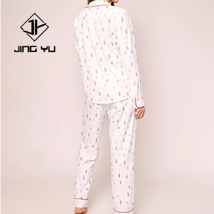 Nueva Llegada 2024, Conjunto de Pijama Suave con Botones y Estampado Personalizado para Mujer, Pijama de Algodón Puro para Invierno - Product Image 3