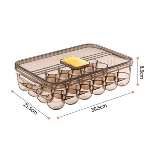 Boîte de rangement transparente pour œufs avec couvercle, plateau à œufs multicouche pour réfrigérateur, organisateur de conservation des aliments frais pour réfrigérateur - Product Image 6