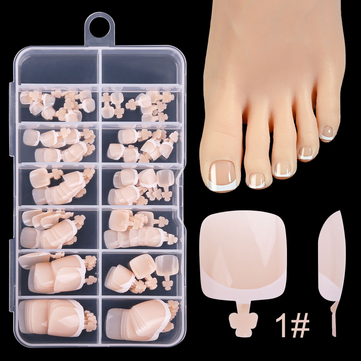 120PCS French Pedicure Nail Tips-1#