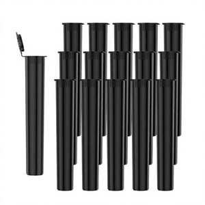 Tubes à ouverture pop noirs de taille personnalisée, résistants aux enfants, jetables, recyclables, pré-contenants, rouleaux en plastique avec étiquette personnalisée - Product Image 2