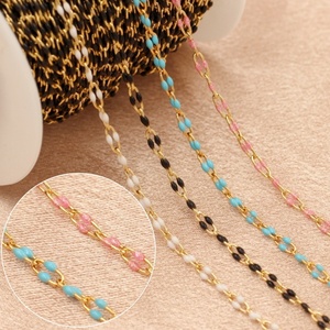 Cadena de labios hecha a mano de esmalte relleno de oro de 14 quilates de alta calidad <span class=keywords><strong>para</strong></span> collar de pulsera DIY <span class=keywords><strong>accesorios</strong></span> de fabricación de joyas permanentes - Product Image 1