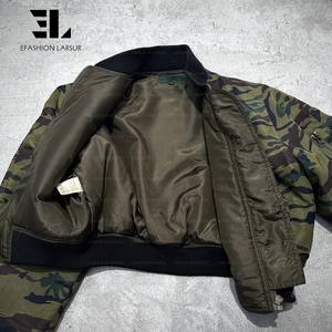 Giubbotto mimetico in tela di anatra in sguagliera di cotone personalizzato LARSUR con giacca di jeans mimetica con Bomber corta da uomo - Product Image 4