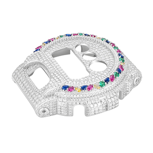 Lunette de montre Hip Hop VVS Mossinite pour montre <span class=keywords><strong>G</strong></span> <span class=keywords><strong>Shock</strong></span> GW6900, montre en argent 925, lunette en moissanite, couleur CZ bleu rouge, lunette de montre - Product Image 5