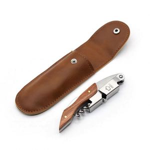 Customization LOGO Professional Waiters Corkscrew Wine <b>Bottle</b> Opener Stainless Steel Wooden Handle 3-in-1 Function Eco-Friendly - Product Image 1