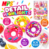 Bonbons durs fruités en forme de beignets personnalisés en usine, sucettes