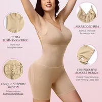 Gaine Amincissante Sculpte-Fesses Culotte Effet Ventre Plat Body Sans Bretelles Jambe Intégrée