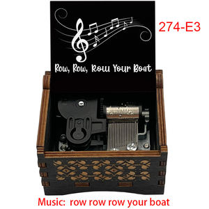 Row Row Row Your Boat Boîte à musique à remontage en bois 18 notes Belle <span class=keywords><strong>comptine</strong></span> Souvenir spécial pour les cadeaux de Noël en famille - Product Image 4