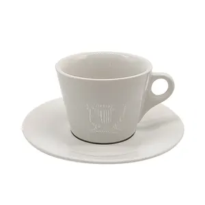 Tasse en céramique blanche avec soucoupe en différentes couleur OEM et conceptions de logo