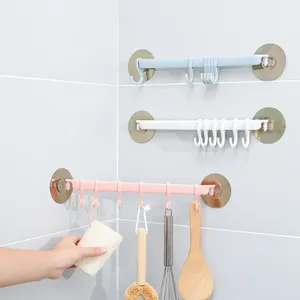 1pc Blue/White/Pink Suction Cup Type <b>Hook</b> 6 Rows for Kitchen Bathroom Corner Suspension Without Marks Hanger <b>Hook</b> - Product Image 4