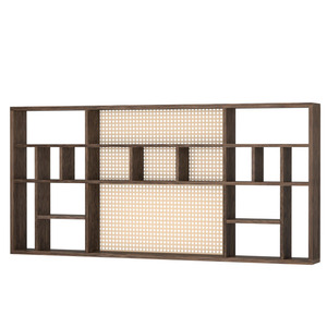 Wall Mounted Solid Wood Display <b>Shelf</b> 102x56cm Large Capacity Tea Storage <b>Rack</b> For Tea Room - Product Image 5