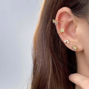 Per <span class=keywords><strong>Foxi</strong></span> donna alla moda 18K placcato in oro malocchio Design ipoallergenico in ottone orecchini per regalo principale in pietra zircone all'ingrosso - Product Image 2