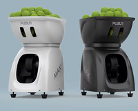 Máquina Lanza Pelotas de Tenis Automática Portátil PUSUN PT-MAX-B, Capacidad para 120 Pelotas, Material ABS, Programable, para Canchas de Tenis